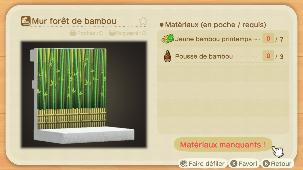Jeune bambou printemps, tous les plans de bricolage dans Animal Crossing New Horizons Breakflip